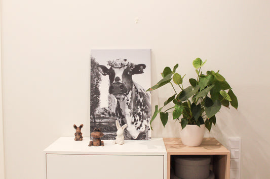 Glücksmoment. Leinwand, Schwarzweiß